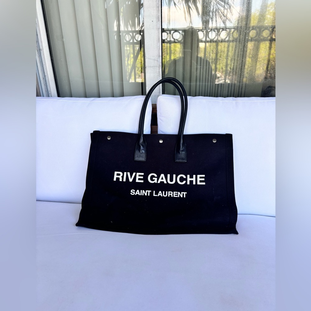 Saint Laurent
Rive Gauche Tote Bag in Canvas- black